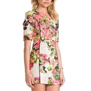 revolve Line & Dot botanical garden organic floral slim short dress size Xsmall